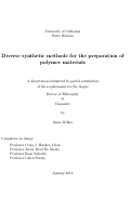 Cover page: Diverse synthetic methods for the preparation of polymer materials