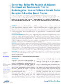 Cover page: Seven-Year Follow-Up Analysis of Adjuvant Paclitaxel and Trastuzumab Trial for Node-Negative, Human Epidermal Growth Factor Receptor 2–Positive Breast Cancer