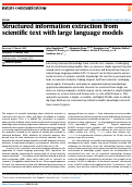 Cover page: Structured information extraction from scientific text with large language models