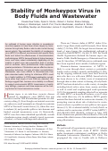 Cover page: Stability of Monkeypox Virus in Body Fluids and Wastewater.