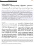 Cover page: Whole-genome sequencing suggests a chemokine gene cluster that modifies age at onset in familial Alzheimer's disease