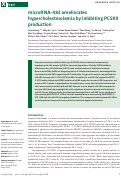 Cover page: MicroRNA-483 ameliorates hypercholesterolemia by inhibiting PCSK9 production