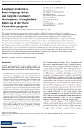 Cover page: Language proficiency, home-language status, and English vocabulary development: A longitudinal follow-up of the Word Generation program