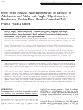 Cover page: Effect of the mGluR5-NAM Basimglurant on Behavior in Adolescents and Adults with Fragile X Syndrome in a Randomized, Double-Blind, Placebo-Controlled Trial: FragXis Phase 2 Results