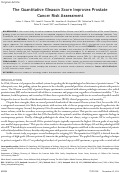 Cover page: The quantitative Gleason score improves prostate cancer risk assessment