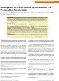 Cover page: Development of a Short Version of the Modified Yale Preoperative Anxiety Scale