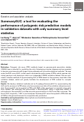 Cover page: SummaryAUC: a tool for evaluating the performance of polygenic risk prediction models in validation datasets with only summary level statistics.