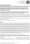 Cover page: Evidence of Neural Microstructure Abnormalities in Type I Chiari Malformation: Associations Among Fiber Tract Integrity, Pain, and Cognitive Dysfunction.