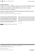 Cover page: Erratum: Author Correction: High-resolution bacterial 16S rRNA gene profile meta-analysis and biofilm status reveal common colorectal cancer consortia.