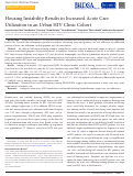 Cover page: Housing Instability Results in Increased Acute Care Utilization in an Urban HIV Clinic Cohort