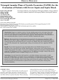 Cover page: Tricuspid Annular Plane of Systolic Excursion for the Evaluation of Patients with Severe Sepsis and Septic Shock