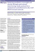 Cover page: Reducing paediatric overweight and obesity through motivational interviewing: study protocol for a randomised controlled trial in the AAP PROS research network.