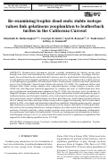 Cover page: Re-examining trophic dead ends: stable isotope values link gelatinous zooplankton to leatherback turtles in the California Current