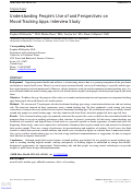 Cover page: Understanding People's Use of and Perspectives on Mood-Tracking Apps: Interview Study.