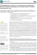 Cover page: Anti-Inflammatory Activity of a CB2 Selective Cannabinoid Receptor Agonist: Signaling and Cytokines Release in Blood Mononuclear Cells