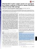 Cover page: Mitochondrial reactive oxygen species are scavenged by Cockayne syndrome B protein in human fibroblasts without nuclear DNA damage