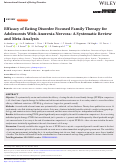 Cover page: Efficacy of Eating Disorder Focused Family Therapy for Adolescents With Anorexia Nervosa: A Systematic Review and Meta-Analysis.