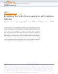 Cover page: Bypassing the Kohn-Sham equations with machine learning