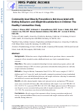 Cover page: Community-level obesity prevention is not associated with dieting behaviours and weight dissatisfaction in children: The Healthy Communities Study.