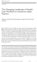 Cover page: The Changing Landscape of Health Care Provision to American Indian Nation