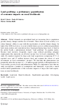 Cover page: Land grabbing: a preliminary quantification of economic impacts on rural livelihoods