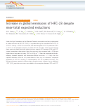 Cover page: Increase in global emissions of HFC-23 despite near-total expected reductions