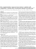 Cover page: Zinc supplementation improves bone density in patients with thalassemia: a double-blind, randomized, placebo-controlled trial 1 , 2 , 3