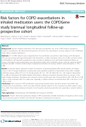 Cover page: Risk factors for COPD exacerbations in inhaled medication users: the COPDGene study biannual longitudinal follow-up prospective cohort