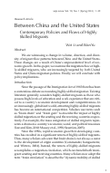 Cover page: Between China and the United States: Contemporary Policies and Flows of Highly Skilled Migrants