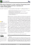 Cover page: Microbiome Signatures in a Fast- and Slow-Progressing Gastric Cancer Murine Model and Their Contribution to Gastric Carcinogenesis.