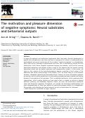 Cover page: The motivation and pleasure dimension of negative symptoms: neural substrates and behavioral outputs.