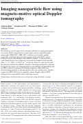 Cover page: Imaging nanoparticle flow using magneto-motive optical Doppler tomography