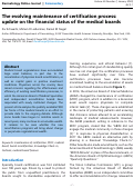 Cover page: The evolving maintenance of certification process: update on the financial status of the medical boards