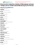 Cover page: Genome-Wide Interaction Analysis of Menopausal Hormone Therapy Use and Breast Cancer Risk Among 62,370 Women
