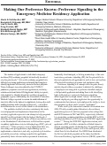 Cover page: Making Our Preference Known: Preference Signaling in the Emergency Medicine Residency Application