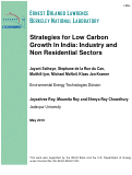 Cover page: Strategies for Low Carbon Growth In India: Industry and Non Residential Sectors