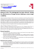 Cover page: Research note: This photograph has been altered: Testing the effectiveness of image forensic labeling on news image credibility