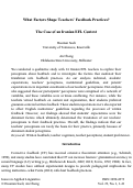 Cover page: Teachers’ Perceptions about Feedback and Their Feedback Practices:  Are They in Line?