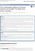 Cover page: The contraceptive efficacy of intravas injection of Vasalgel™ for adult male rhesus monkeys