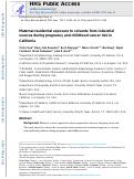 Cover page: Maternal residential exposure to solvents from industrial sources during pregnancy and childhood cancer risk in California