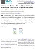 Cover page: Sustainable production of 2,3,5,6-Tetramethylpyrazine at high titer in engineered Corynebacterium glutamicum