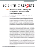 Cover page: Novel roles for the radial spoke head protein 9 in neural and neurosensory cilia