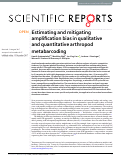 Cover page: Estimating and mitigating amplification bias in qualitative and quantitative arthropod metabarcoding