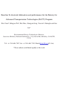 Cover page: Baseline Si electrode fabrication and performance for the battery for Advanced Transportation Technologies Program