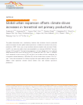 Cover page: Global urban expansion offsets climate-driven increases in terrestrial net primary productivity