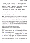 Cover page: General health status of youth with autism with and without intellectual disabilities transitioning from special education, and its relationship to personal and family circumstances: longitudinal cohort study