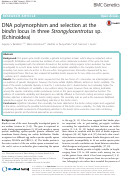 Cover page: DNA polymorphism and selection at the bindin locus in three Strongylocentrotus sp. (Echinoidea)