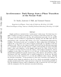 Cover page: Acceleressence: Dark energy from a phase transition at the seesaw scale