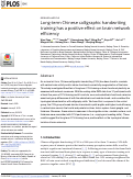 Cover page: Long-term Chinese calligraphic handwriting training has a positive effect on brain network efficiency