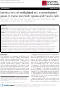 Cover page: Identical sets of methylated and nonmethylated genes in Ciona intestinalis sperm and muscle cells